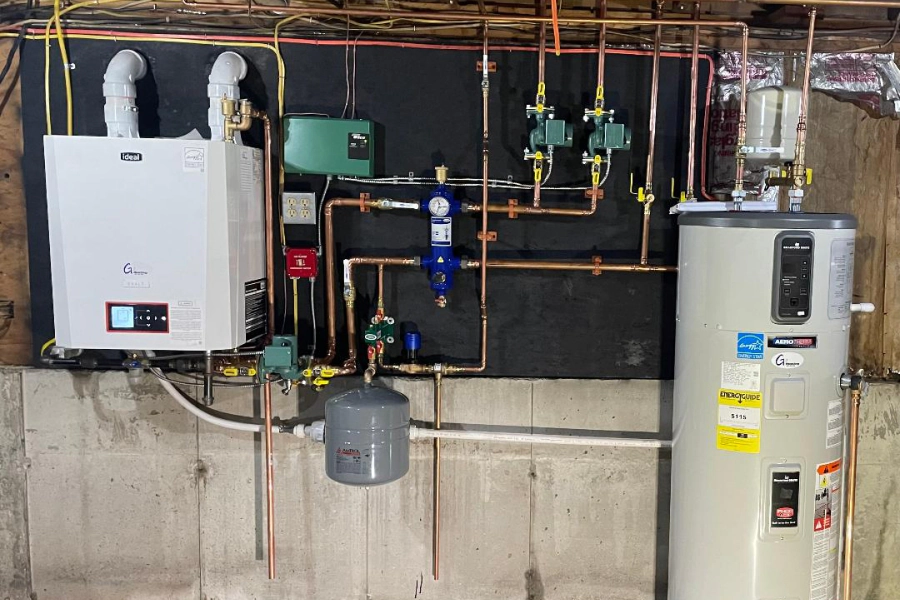 propane and natural gas heating system installed for residential house